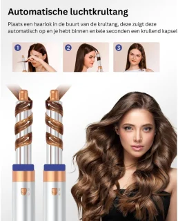 Luxe Ronde Volumeborstel Opzetstuk - Multistyler - Haarstyler föhn - Diffuser voor Krullen - Wit