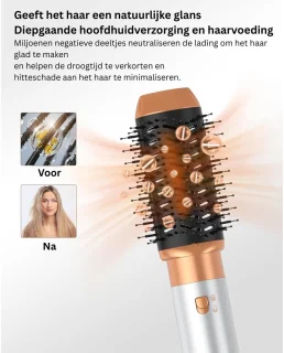 Luxe Ronde Volumeborstel Opzetstuk - Multistyler - Haarstyler föhn - Diffuser voor Krullen - Wit