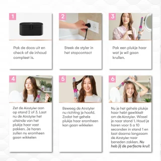 VENEUX® 5 in 1 Föhnborstel - Airstyler - Krulborstel - Multistyler - Diffuser Föhn - Grijs roze
