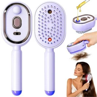 3-in-1 elektrische stoomhaarborstel (paars)