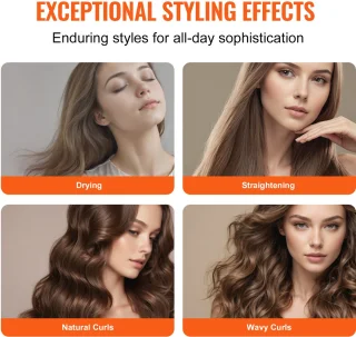 4-in-1 Haarstyler en Föhnborstel met 3 Borstels en Mondstuk