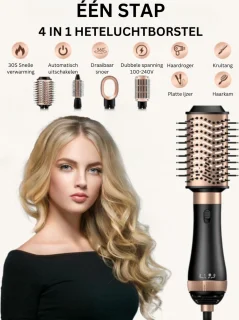 4-in-1 Ronde Borstelföhn Haarstyler Set