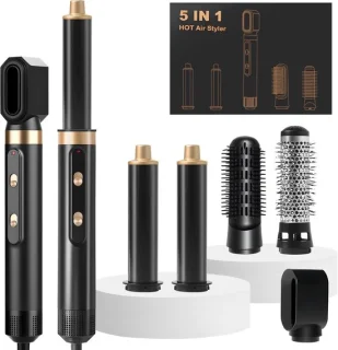 5-in-1 blaasborstel met 5 opzetstukken, 1000 W