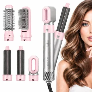 5-in-1 föhnborstel haarstyler roze