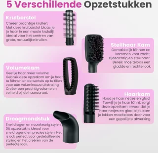 5-in-1 Haardroger Borstel Fohnborstel Warmteborstel Stijlborstel