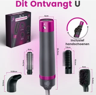 5-in-1 Haardroger Borstel Fohnborstel Warmteborstel Stijlborstel