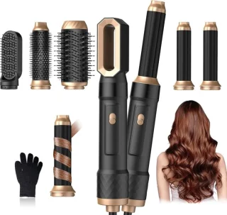 6-in-1 Airstyler Set 1000W Glanzend Zwart