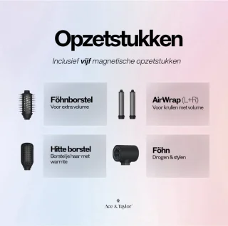 Ace & Taylor 5-in-1 Airstyler Premium MS230 Zwart