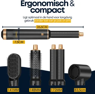 Actueel®Pro Airstyler 5-in-1 Multistyler Zwart/Goud