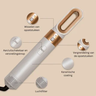 Aerodyne Airstyler 5-in-1 Multistyler Wit/Roségoud