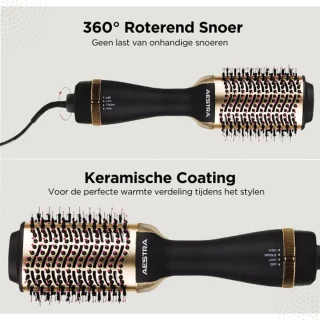 Aestra 3-in-1 Keramische Föhnborstel 1200W Goud