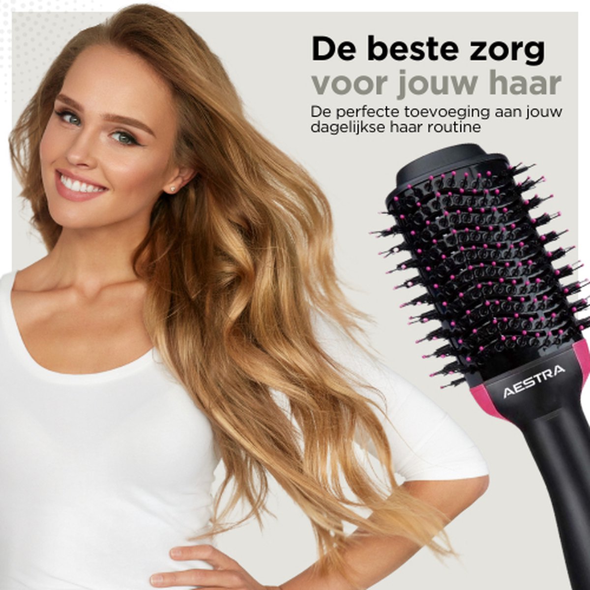 Aestra 3-in-1 Keramische Föhnborstel 1200W Roze