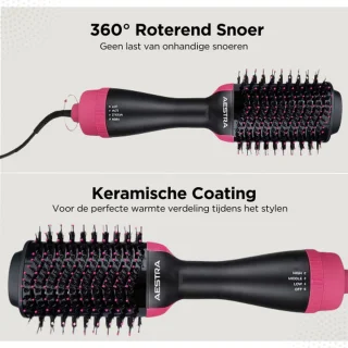Aestra 3-in-1 Keramische Föhnborstel 1200W Roze