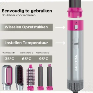 Aestra 5-in-1 Hairwrap Airstyler 1000W Platinum