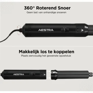 Aestra 5-in-1 Hairwrap Föhnborstel 1000W Zwart
