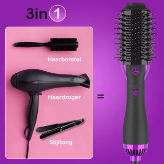 AG100 Magic Brush 3-in-1 Föhnborstel Zwart