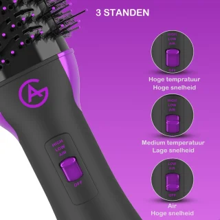 AG100 Magic Brush 3-in-1 Föhnborstel Zwart