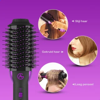AG100 Magic Brush 3-in-1 Föhnborstel Zwart