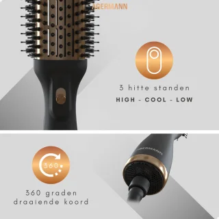 AGERMANN 4-in-1 Föhnborstel Keramisch 1200W Goud