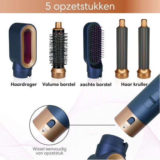 Airstyler 5-in-1 Multistyler Krultang Blauw Goud review