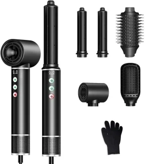 ApexArte Fohnborstel Krulborstel 5-in-1 Zwart