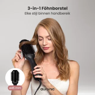 Auronic 3-in-1 Föhnborstel Airstyler 1000W Ø 45mm Zwart