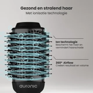 Auronic 3-in-1 Föhnborstel Airstyler 1000W Ø 45mm Zwart