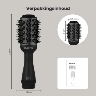 Auronic 3-in-1 Föhnborstel Airstyler 1000W Ø 45mm Zwart