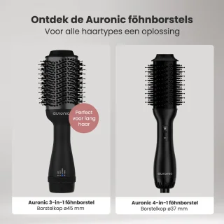 Auronic 3-in-1 Föhnborstel Airstyler 1000W Ø 45mm Zwart