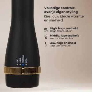 Auronic 3-in-1 Föhnborstel Airstyler 45mm Zwart/Goud