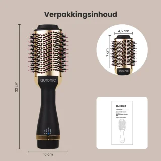 Auronic 3-in-1 Föhnborstel Airstyler 45mm Zwart/Goud
