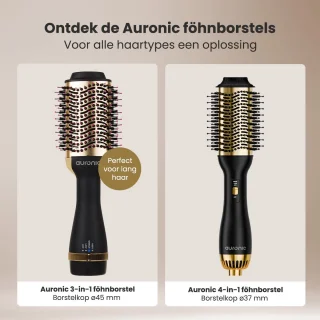 Auronic 3-in-1 Föhnborstel Airstyler 45mm Zwart/Goud