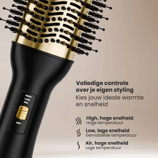 Auronic 4-in-1 Föhnborstel Airstyler Ø 37 mm Zwart/Goud