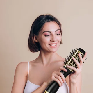 Auronic 4-in-1 Föhnborstel Airstyler Ø 37 mm Zwart/Goud