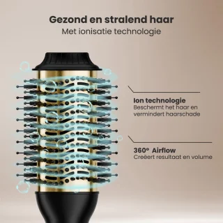 Auronic 4-in-1 Föhnborstel Airstyler Ø 37 mm Zwart/Goud