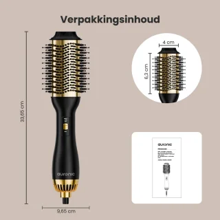 Auronic 4-in-1 Föhnborstel Airstyler Ø 37 mm Zwart/Goud