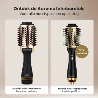 Auronic 4-in-1 Föhnborstel Airstyler Ø 37 mm Zwart/Goud