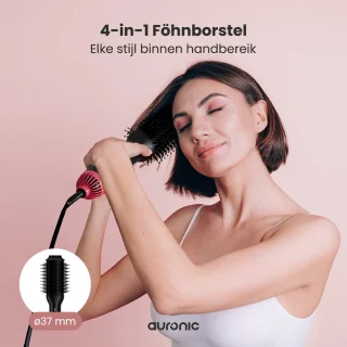 Auronic 4-in-1 Föhnborstel Ø 37 mm Zwart/Roze