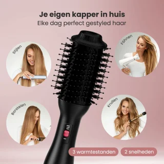 Auronic 4-in-1 Föhnborstel Ø 37 mm Zwart/Roze