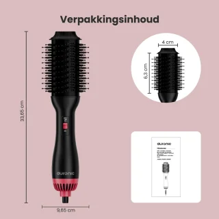 Auronic 4-in-1 Föhnborstel Ø 37 mm Zwart/Roze