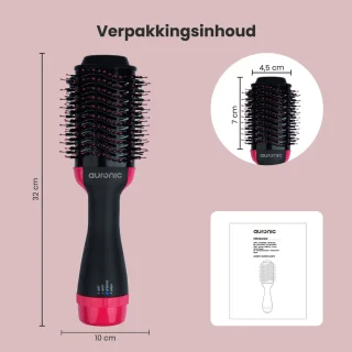 Auronic Airstyler 3-in-1 Föhnborstel 1000W Ø 45 mm Zwart/Roze