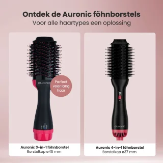 Auronic Airstyler 3-in-1 Föhnborstel 1000W Ø 45 mm Zwart/Roze