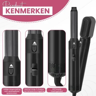 Azorix 5 in 1 Airstyler Zwart