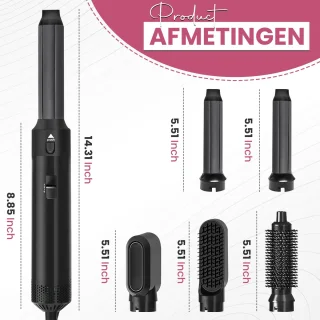Azorix 5 in 1 Airstyler Zwart