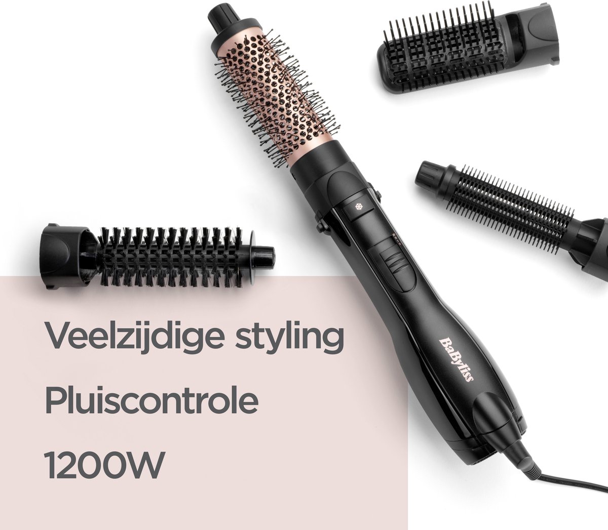 Wat vinden we goed aan de BaByliss Smooth Finish 1000 AS122E Föhnborstel Multistyler