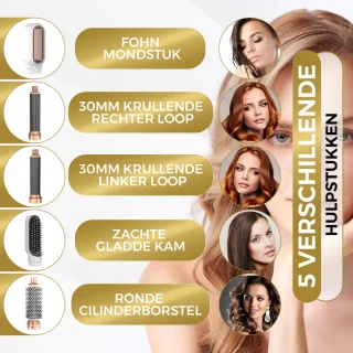 Besjaar Airstyler 5-in-1 Multistyler 2025 Wit/Goud