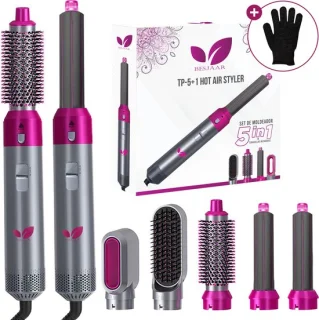 Besjaar Airstyler Krultang 5-in-1 Multistyler Rozen Zilver 2025