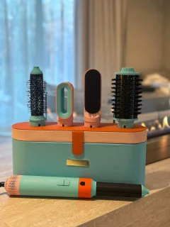 BONBONHAIR Luxe 6-in-1 Airstyler Blue Edition Met Leren Opbergdoos