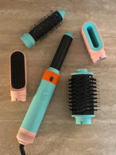 BONBONHAIR Luxe 6-in-1 Airstyler Blue Edition Met Leren Opbergdoos