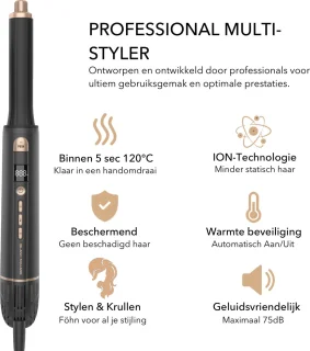 BS® Multistyler Airstyler Pro 8-in-1 Haardroger en Krultang